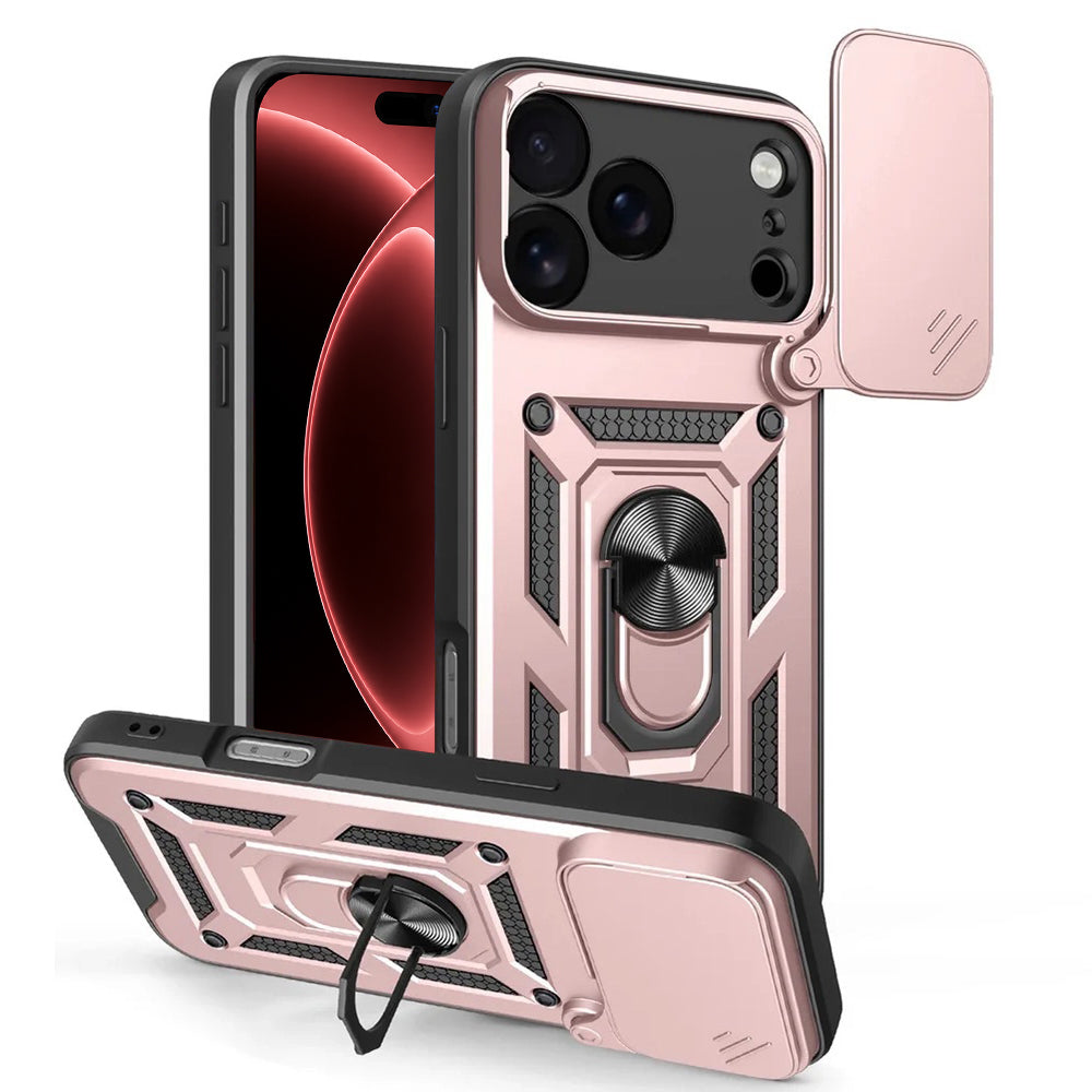 Husa pentru Apple iPhone 18 Pro / 17 Pro, Techsuit, CamShield, Roz Aurie