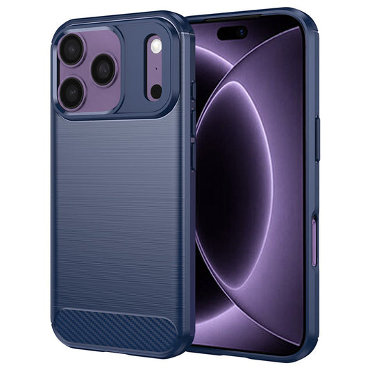 Husa pentru Apple iPhone 18 Pro / 17 Pro, Techsuit, Carbon, Albastra