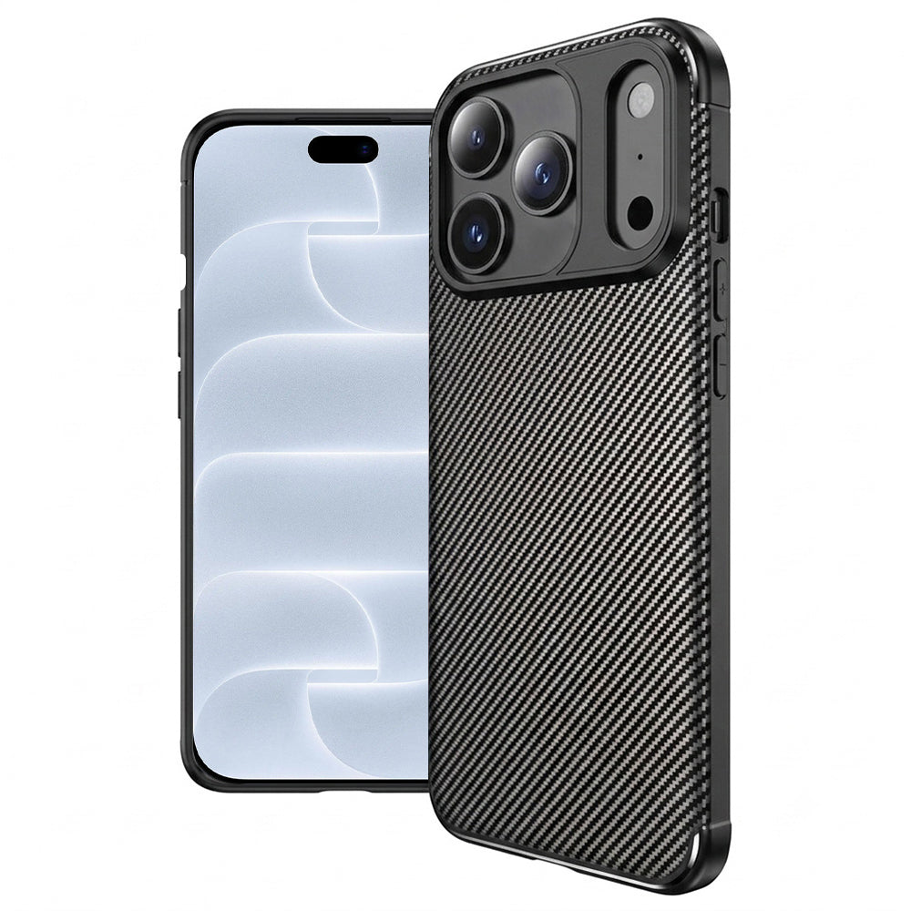 Husa pentru Apple iPhone 18 Pro / 17 Pro, Techsuit, CarbonFiber, Neagra