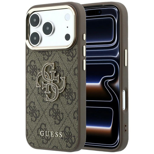 Husa pentru Apple iPhone 18 Pro Max / 17 Pro Max, Guess, 4G Big Resin Logo, Maro