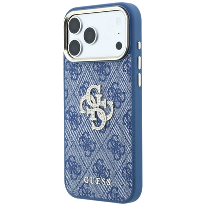 Husa pentru Apple iPhone 18 Pro Max / 17 Pro Max, Guess, 4G Big Strass Logo, Albastra