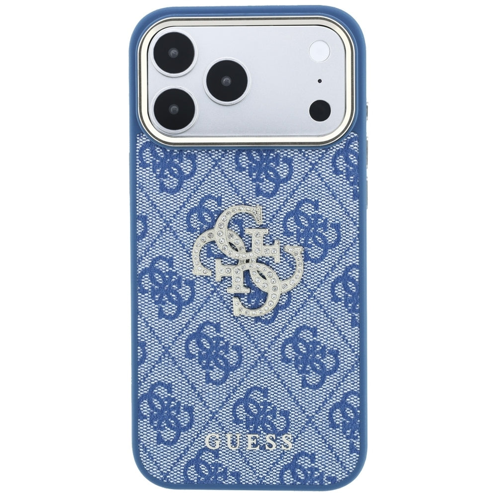 Husa pentru Apple iPhone 18 Pro Max / 17 Pro Max, Guess, 4G Big Strass Logo, Albastra