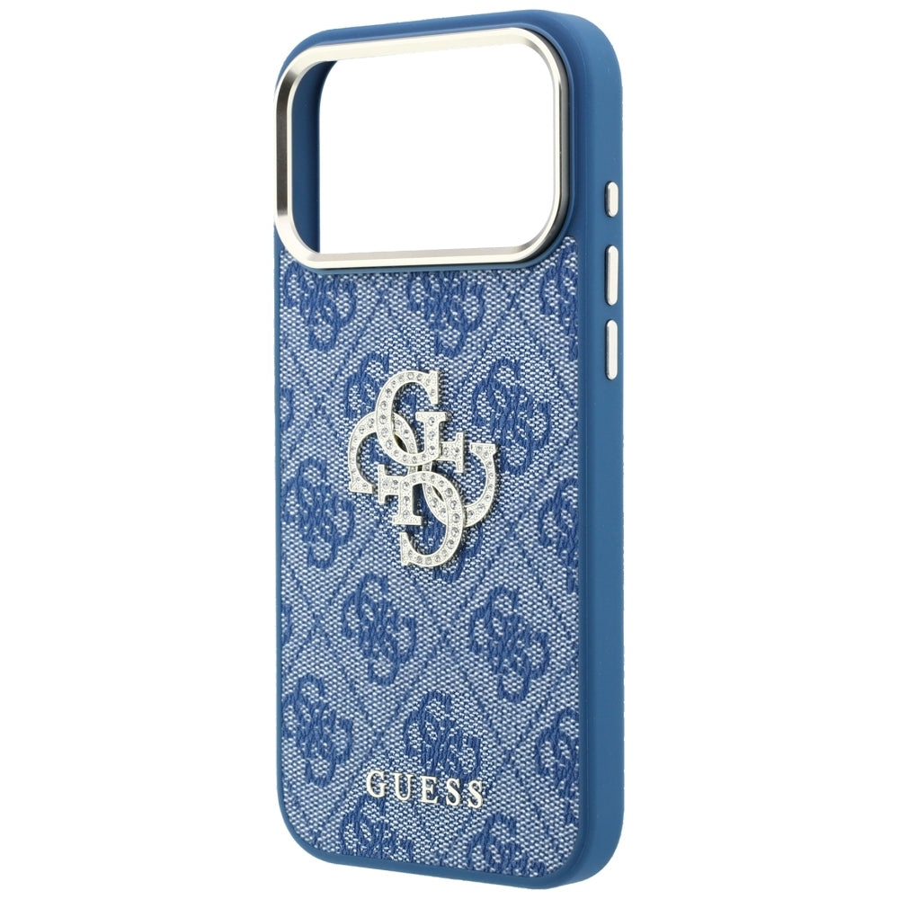 Husa pentru Apple iPhone 18 Pro Max / 17 Pro Max, Guess, 4G Big Strass Logo, Albastra