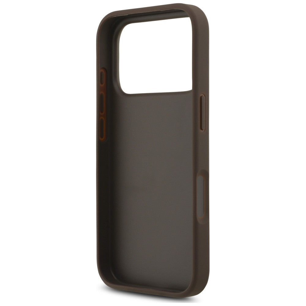 Husa pentru Apple iPhone 18 Pro Max / 17 Pro Max, Guess, 4G Classic Logo with Strap, Maro