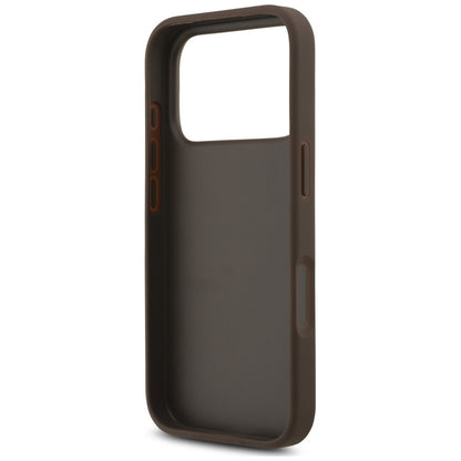 Husa pentru Apple iPhone 18 Pro Max / 17 Pro Max, Guess, 4G Classic Logo with Strap, Maro