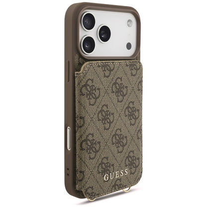 Husa pentru Apple iPhone 18 Pro Max / 17 Pro Max, Guess, 4G Crossbody Cardslot, Maro