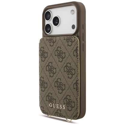 Husa pentru Apple iPhone 18 Pro Max / 17 Pro Max, Guess, 4G Crossbody Cardslot, Maro