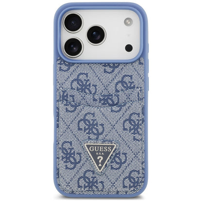 Husa pentru Apple iPhone 18 Pro Max / 17 Pro Max, Guess, 4G Double Card Triangle, Albastra