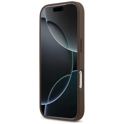 Husa pentru Apple iPhone 18 Pro Max / 17 Pro Max, Guess, 4G Double Card Triangle, Maro
