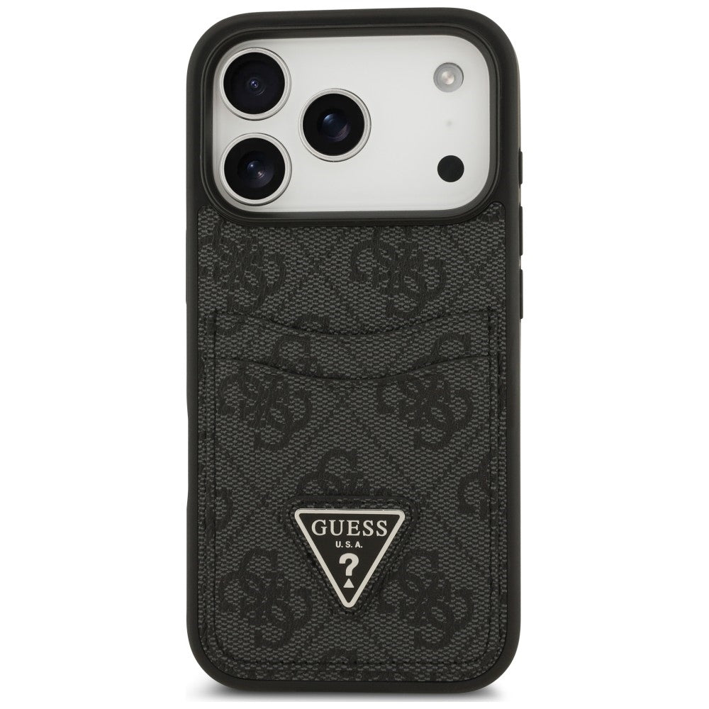 Husa pentru Apple iPhone 18 Pro Max / 17 Pro Max, Guess, 4G Double Card Triangle, Neagra