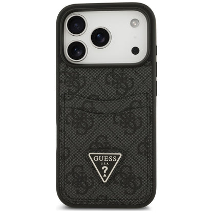 Husa pentru Apple iPhone 18 Pro Max / 17 Pro Max, Guess, 4G Double Card Triangle, Neagra