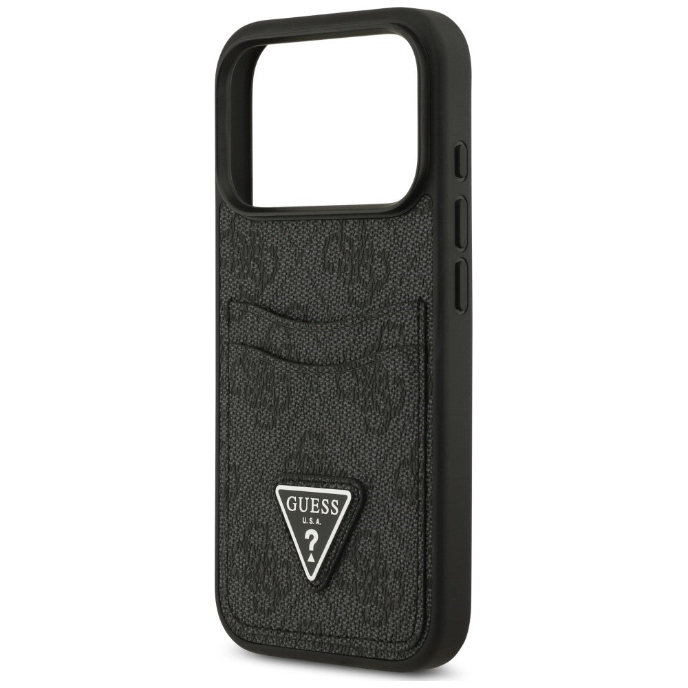 Husa pentru Apple iPhone 18 Pro Max / 17 Pro Max, Guess, 4G Double Card Triangle, Neagra