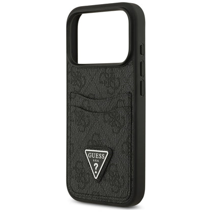 Husa pentru Apple iPhone 18 Pro Max / 17 Pro Max, Guess, 4G Double Card Triangle, Neagra
