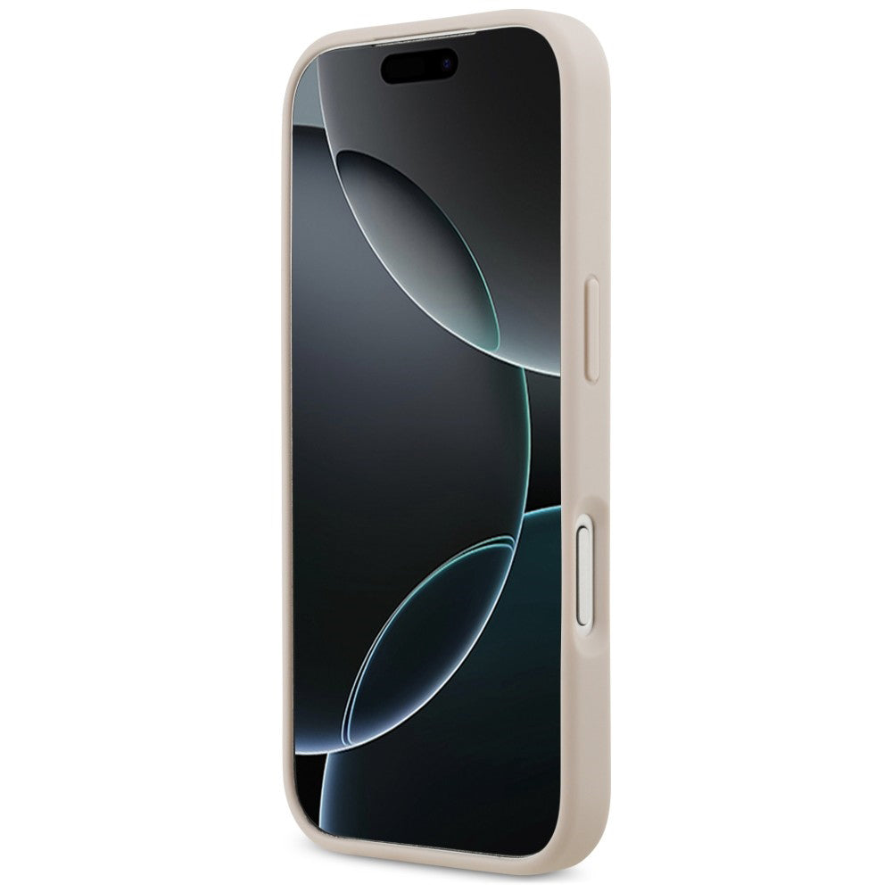 Husa pentru Apple iPhone 18 Pro Max / 17 Pro Max, Guess, 4G Double Card Triangle, Roz