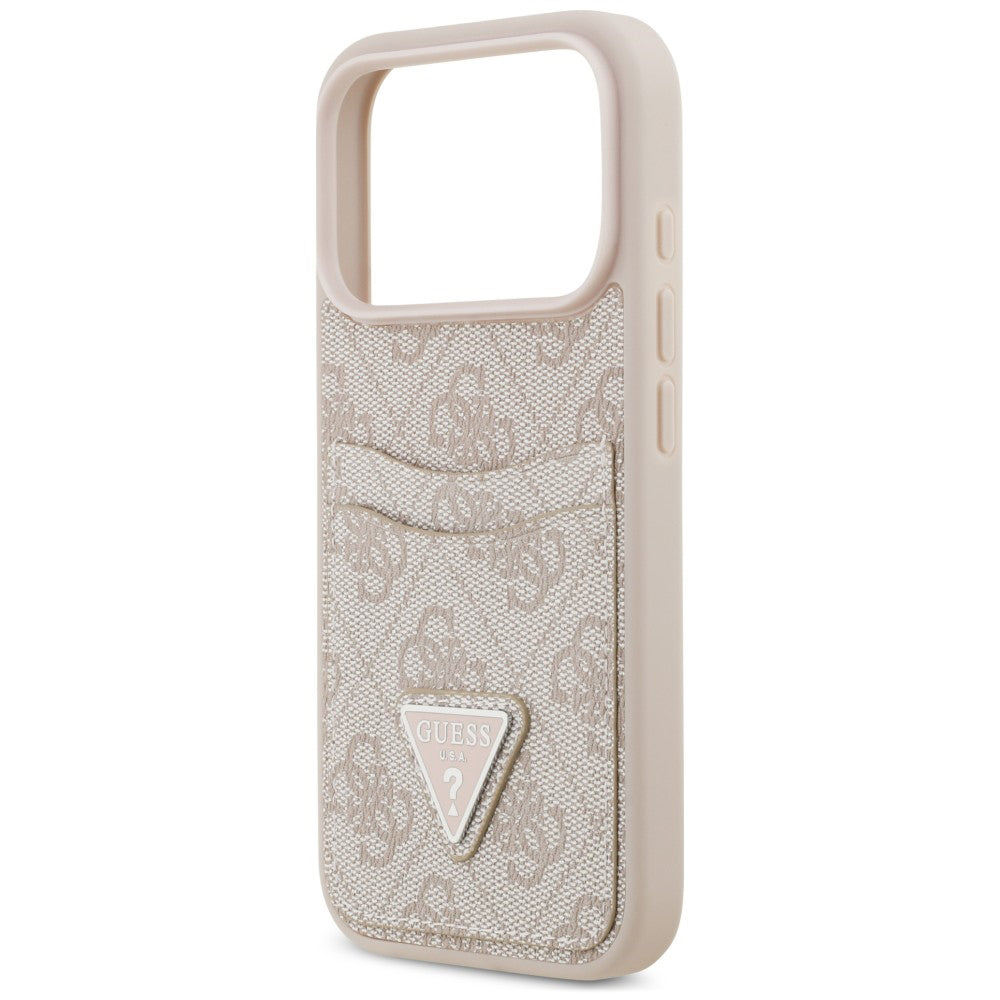Husa pentru Apple iPhone 18 Pro Max / 17 Pro Max, Guess, 4G Double Card Triangle, Roz