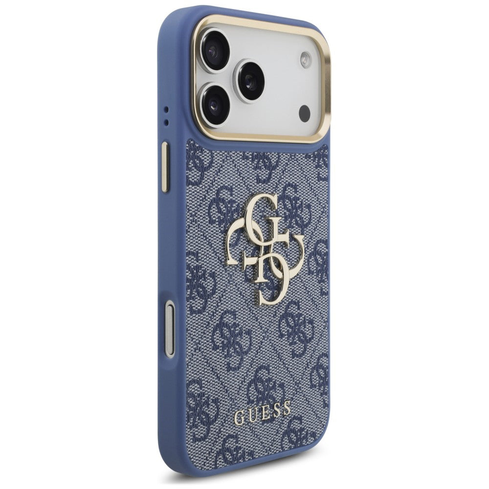 Husa pentru Apple iPhone 18 Pro Max / 17 Pro Max, Guess, Big 4G Classic Logo & Big Strap Metal Buttons, Albastra