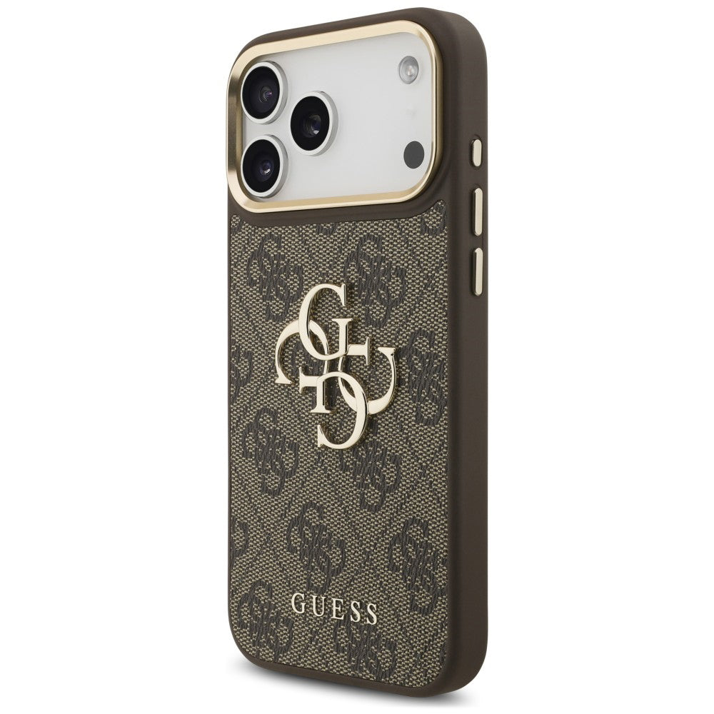 Husa pentru Apple iPhone 18 Pro Max / 17 Pro Max, Guess, Big 4G Classic Logo & Big Strap Metal Buttons, Maro