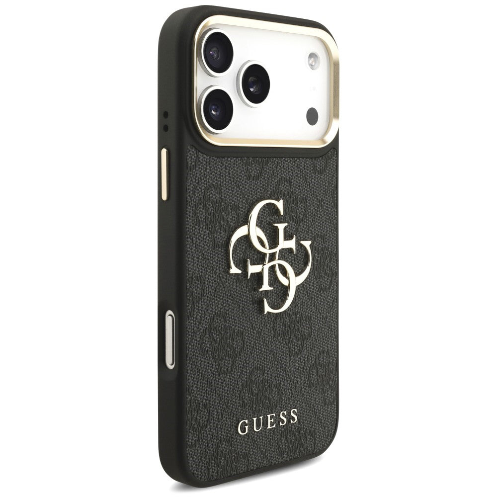 Husa pentru Apple iPhone 18 Pro Max / 17 Pro Max, Guess, Big 4G Classic Logo & Big Strap Metal Buttons, Neagra