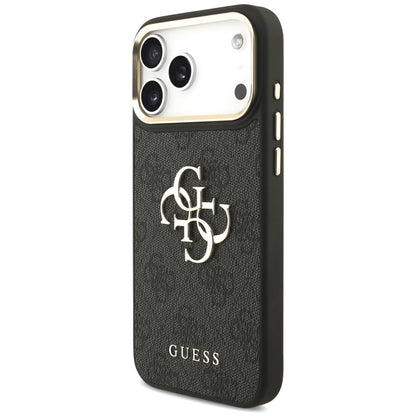Husa pentru Apple iPhone 18 Pro Max / 17 Pro Max, Guess, Big 4G Classic Logo & Big Strap Metal Buttons, Neagra