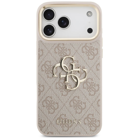 Husa pentru Apple iPhone 18 Pro Max / 17 Pro Max, Guess, Big 4G Classic Logo & Big Strap Metal Buttons, Roz