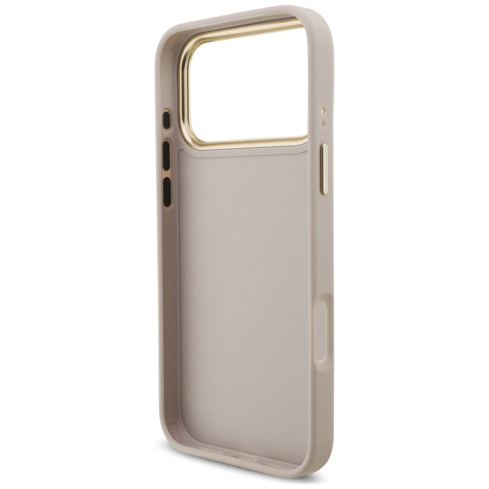 Husa pentru Apple iPhone 18 Pro Max / 17 Pro Max, Guess, Big 4G Classic Logo & Big Strap Metal Buttons, Roz