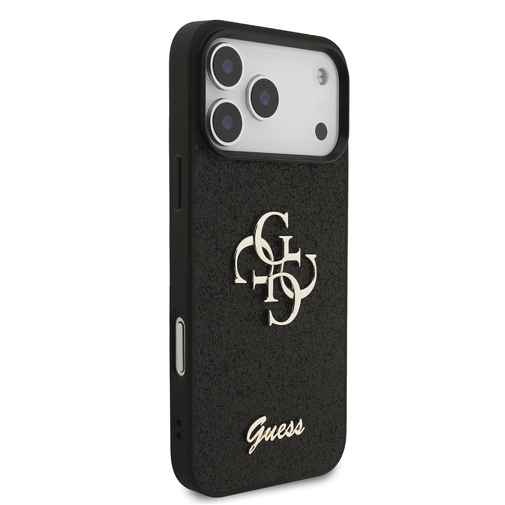 Husa pentru Apple iPhone 18 Pro Max / 17 Pro Max, Guess, Fixed Glitter Big 4G, Neagra