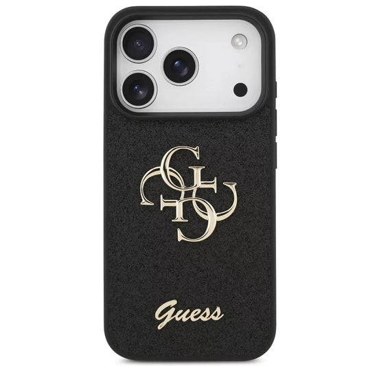 Husa pentru Apple iPhone 18 Pro Max / 17 Pro Max, Guess, Fixed Glitter Big 4G, Neagra