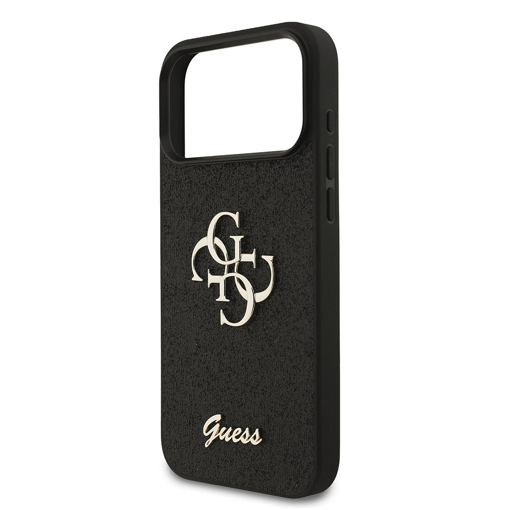 Husa pentru Apple iPhone 18 Pro Max / 17 Pro Max, Guess, Fixed Glitter Big 4G, Neagra