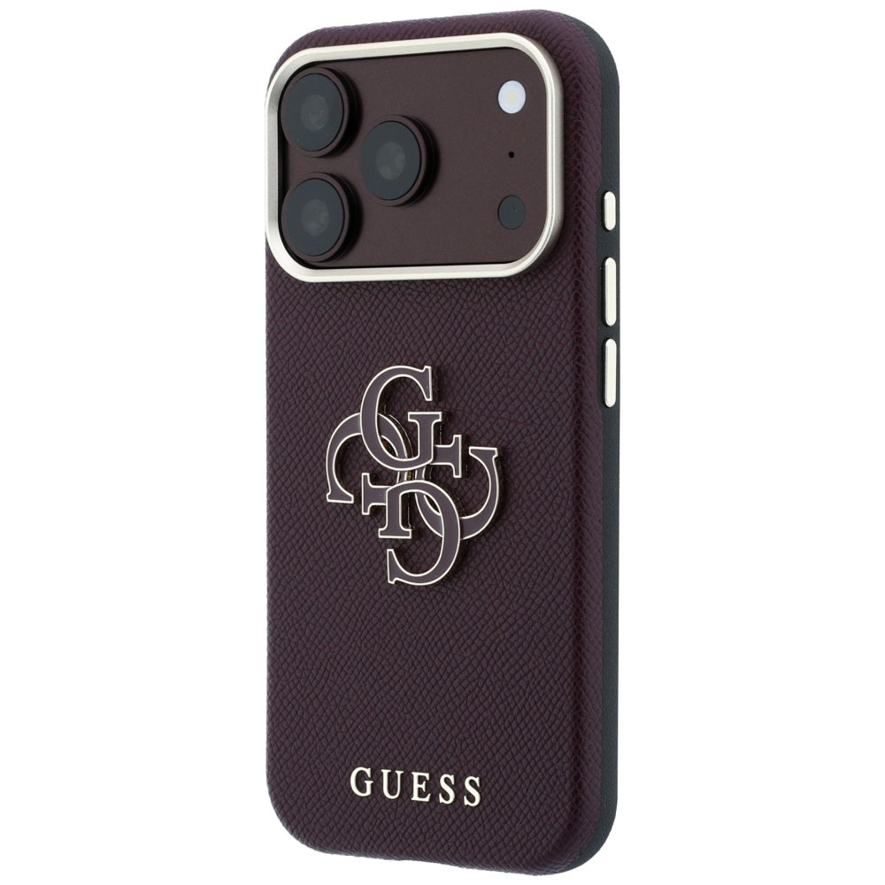 Husa pentru Apple iPhone 18 Pro Max / 17 Pro Max, Guess, Grained Big Resin Logo, Visinie