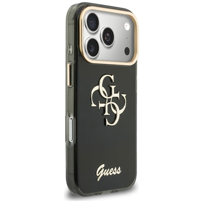 Husa pentru Apple iPhone 18 Pro Max / 17 Pro Max, Guess, IML 4G Metal Script, Neagra