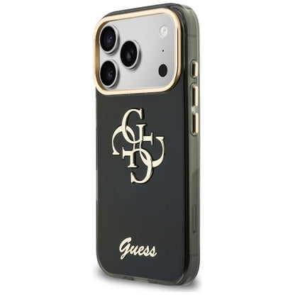 Husa pentru Apple iPhone 18 Pro Max / 17 Pro Max, Guess, IML 4G Metal Script, Neagra
