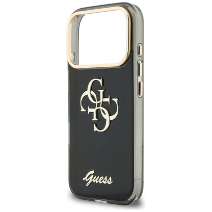 Husa pentru Apple iPhone 18 Pro Max / 17 Pro Max, Guess, IML 4G Metal Script, Neagra