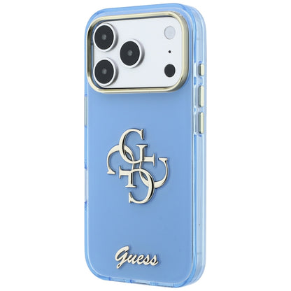 Husa pentru Apple iPhone 18 Pro Max / 17 Pro Max, Guess, IML 4G Metal Script, Bleu