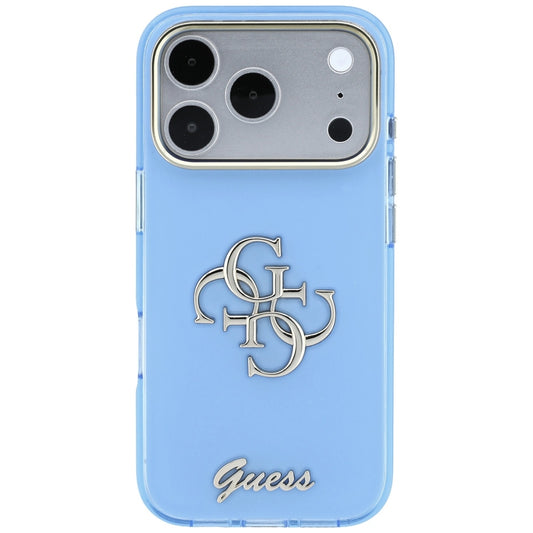 Husa pentru Apple iPhone 18 Pro Max / 17 Pro Max, Guess, IML 4G Metal Script, Bleu