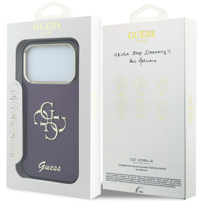 Husa pentru Apple iPhone 18 Pro Max / 17 Pro Max, Guess, IML 4G Metal Script, Visinie