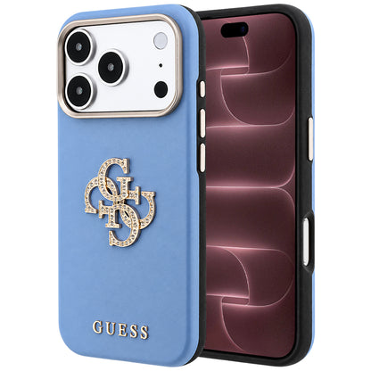 Husa pentru Apple iPhone 18 Pro Max / 17 Pro Max, Guess, Smooth Big Strass Logo, Bleu