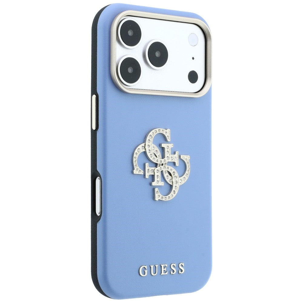 Husa pentru Apple iPhone 18 Pro Max / 17 Pro Max, Guess, Smooth Big Strass Logo, Bleu