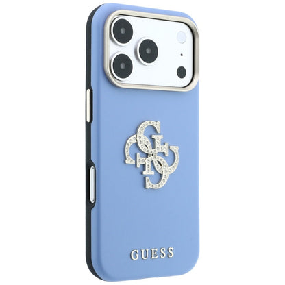 Husa pentru Apple iPhone 18 Pro Max / 17 Pro Max, Guess, Smooth Big Strass Logo, Bleu