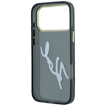 Husa pentru Apple iPhone 18 Pro Max / 17 Pro Max, Karl Lagerfeld, IML Big Signature Resin Logo Metal Frame, Neagra