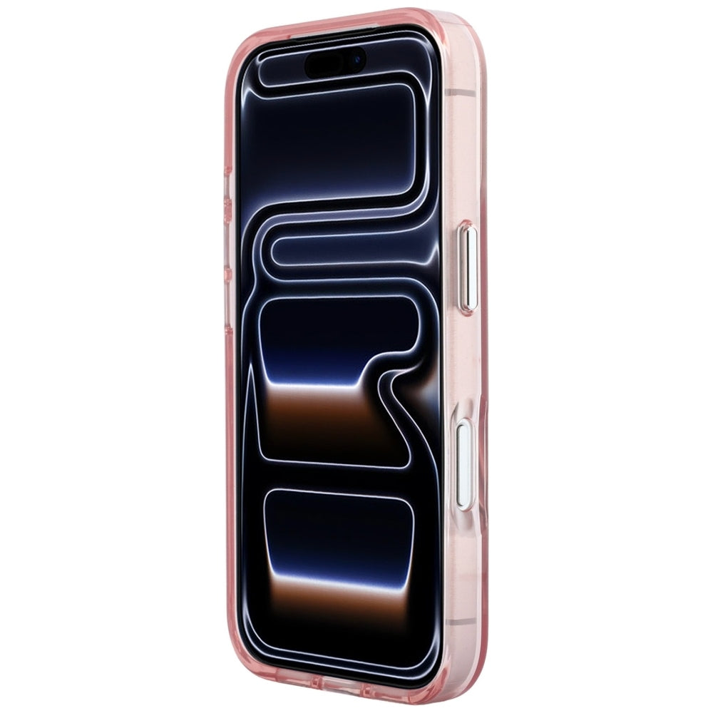 Husa pentru Apple iPhone 18 Pro Max / 17 Pro Max, Karl Lagerfeld, IML Big Signature Resin Logo Metal Frame, Roz