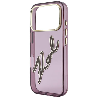 Husa pentru Apple iPhone 18 Pro Max / 17 Pro Max, Karl Lagerfeld, IML Big Signature Resin Logo Metal Frame, Visinie
