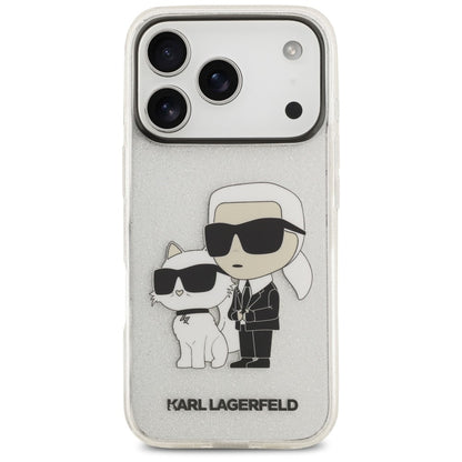 Husa pentru Apple iPhone 18 Pro Max / 17 Pro Max, Karl Lagerfeld, IML Glitter Karl and Choupette NFT, Transparenta