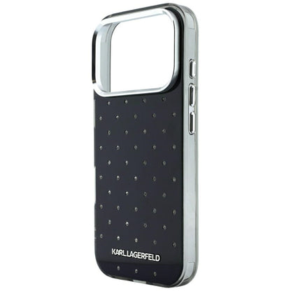 Husa pentru Apple iPhone 18 Pro Max / 17 Pro Max, Karl Lagerfeld, IML Rhinestones and Electroplated Logo, Neagra