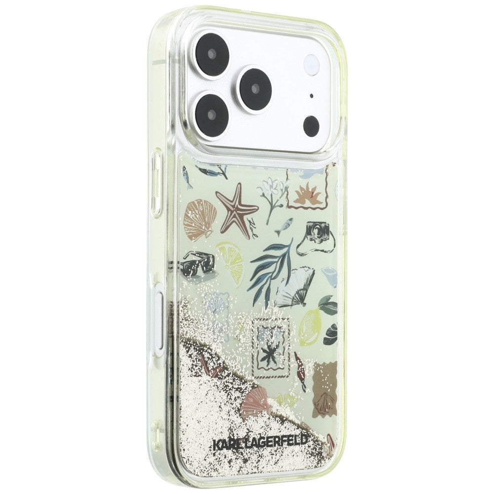 Husa pentru Apple iPhone 18 Pro Max / 17 Pro Max, Karl Lagerfeld, Liquid Glitter Beach and Sand, Bej
