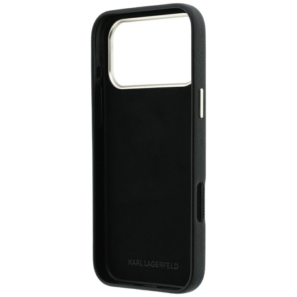 Husa pentru Apple iPhone 18 Pro Max / 17 Pro Max, Karl Lagerfeld, Smooth Big Resin Signature Logo, Neagra