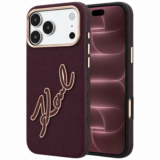 Husa pentru Apple iPhone 18 Pro Max / 17 Pro Max, Karl Lagerfeld, Smooth Big Resin Signature Logo, Visinie