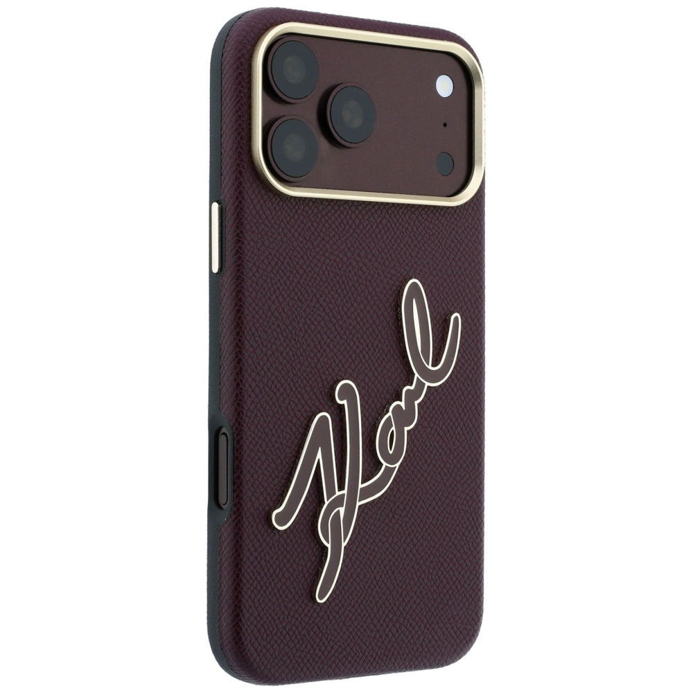 Husa pentru Apple iPhone 18 Pro Max / 17 Pro Max, Karl Lagerfeld, Smooth Big Resin Signature Logo, Visinie