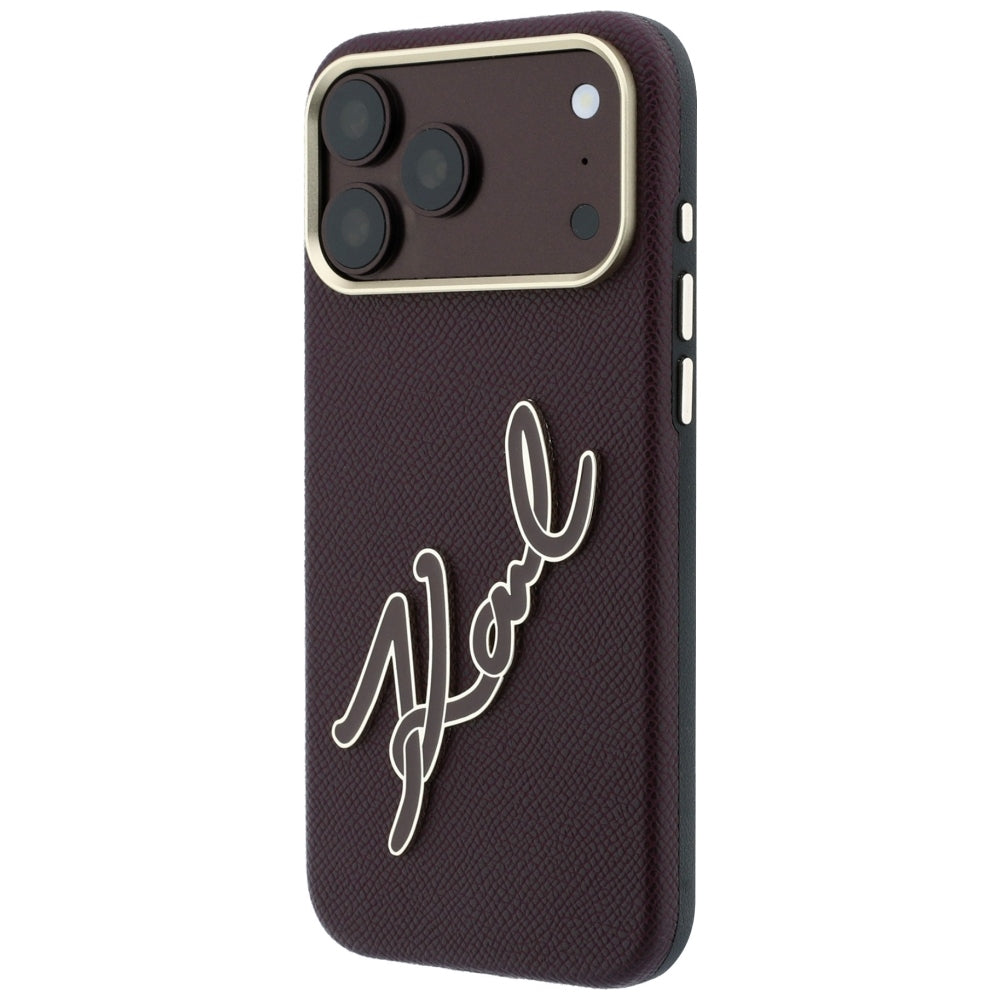 Husa pentru Apple iPhone 18 Pro Max / 17 Pro Max, Karl Lagerfeld, Smooth Big Resin Signature Logo, Visinie