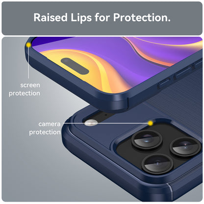 Husa pentru Apple iPhone 18 Pro Max / 17 Pro Max, Techsuit, Carbon, Albastra