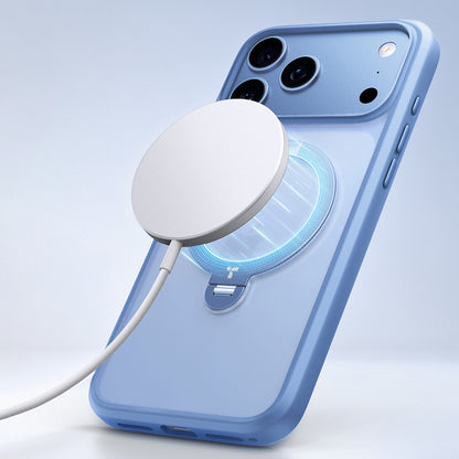 Husa MagSafe pentru Apple iPhone 18 Pro Max / 17 Pro Max, Torras, Ostand Spin, Albastra